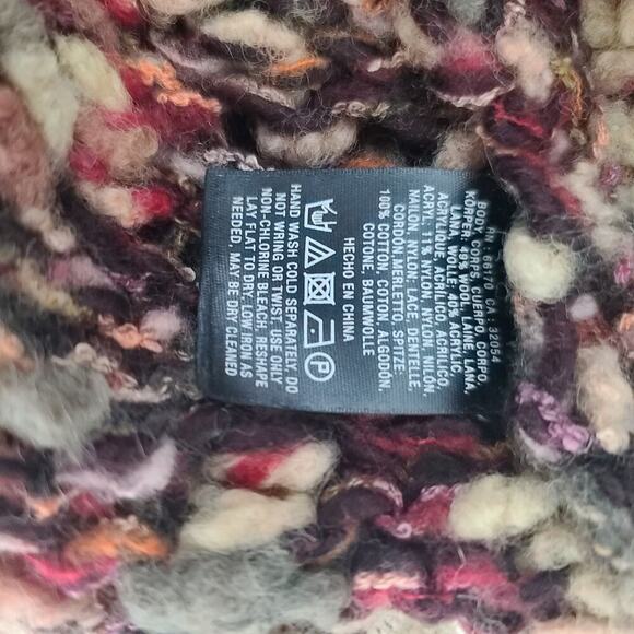 Anthropologie HWR lace trimmed marled Cardigan ladies sweater Size Sm Cozy Wool - Picture 9 of 11